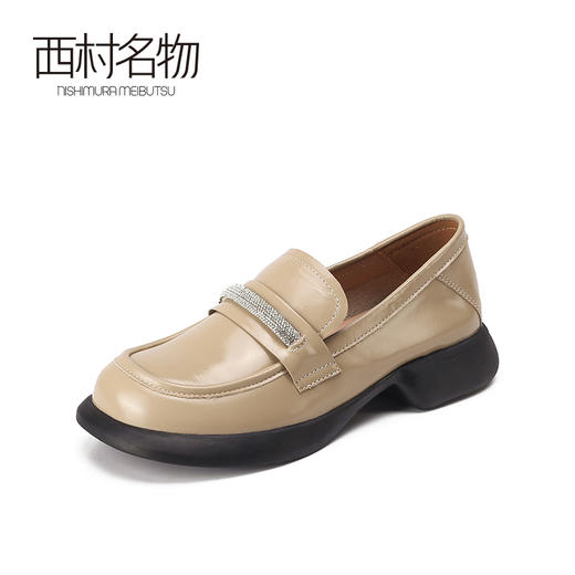 西村名物2023年春季新款厚底乐福鞋女日系圆头小皮鞋女jk鞋T23AM12491 商品图1