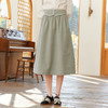 famecoco范可儿腰头设计感刺绣半身裙春季纯棉宽松a字裙FAB1HA002 商品缩略图4