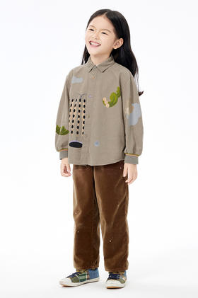 JNBY  23年春款  灯芯绒长袖衬衣  1N1213870