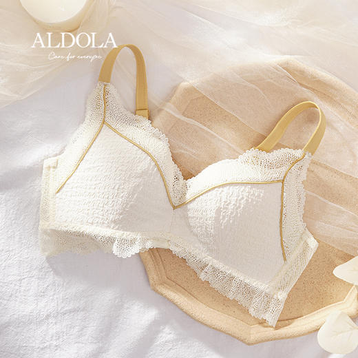 雅黛丽内衣女小胸聚拢蕾丝性感美背文胸无钢圈撞色调整型女士胸罩 商品图4