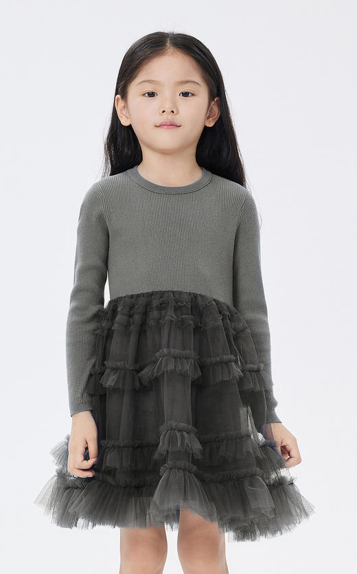 JNBY   23年冬款  精梳棉拼接细沙长袖毛衫连衣裙  1N1G13610 商品图3