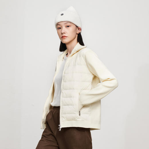 IN AND ON鱼骨轻薄羽绒服女夹克外套短款立领秋冬休闲开衫鹅绒服52570 商品图8