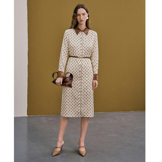 EITIE爱特爱春季新款气质优雅高腰显瘦连衣裙7307019 商品图1