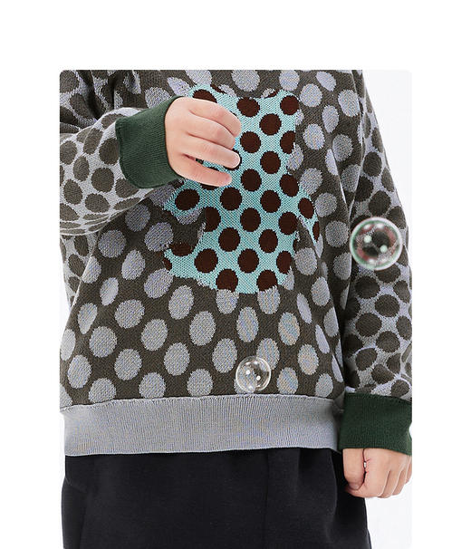 JNBY   22年春款  蝴蝶结波点精梳棉长袖套头毛衫  YN1311630 商品图6