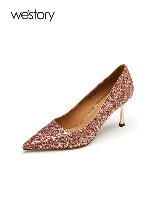 westory23年新新红色款婚鞋秀禾婚纱两穿法式新娘鞋女不累脚55101 商品图1