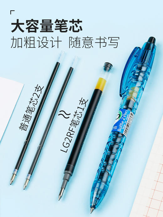 日本PILOT百乐宝特瓶b2p矿泉水笔中性笔按动式学生用专0.5mm考试用创意子弹头签字笔 商品图1