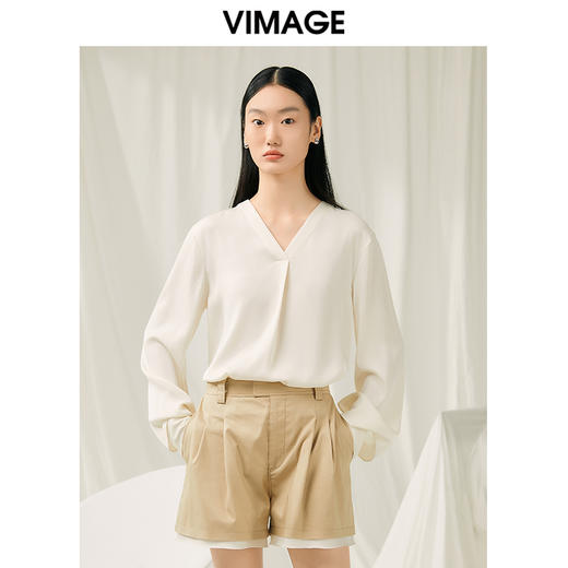 VIMAGE纬漫纪夏季新款简约时尚气质衬衫女上衣V1913510 商品图3