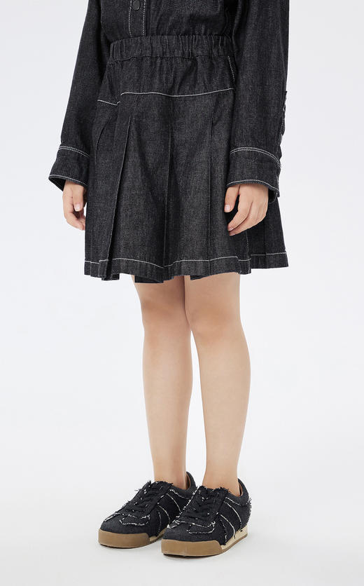 JNBY   23年春款  全棉牛仔质感中长款腰裙 1N1D11510 商品图3