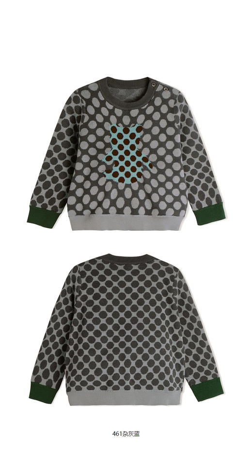 JNBY   22年春款  蝴蝶结波点精梳棉长袖套头毛衫  YN1311630 商品图8