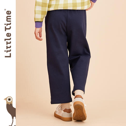 littletime女童加厚裤秋冬2022新款阔腿裤九分休闲裤儿童加厚长裤 商品图3