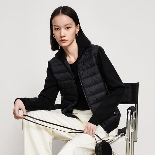 IN AND ON鱼骨轻薄羽绒服女夹克外套短款立领秋冬休闲开衫鹅绒服52570 商品图2