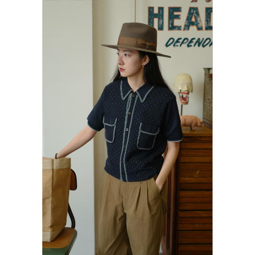 古着康正Labour union/YK446/复古法式POLO针织短袖T恤 商品图2