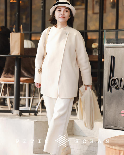 PETIT SCHAN小闪 CLO#181 vast whiteness 白茫茫 羊毛棉混纺针织小外套/阔腿裤 商品图9