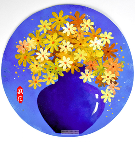 《拓出一瓶美丽的花》拓印/漏印低幼【自动发货：下单后，点击手机短信中收到的链接，即可获取文件下载的链接；如有任何问题，可添加客服微信hm33268获得帮助】