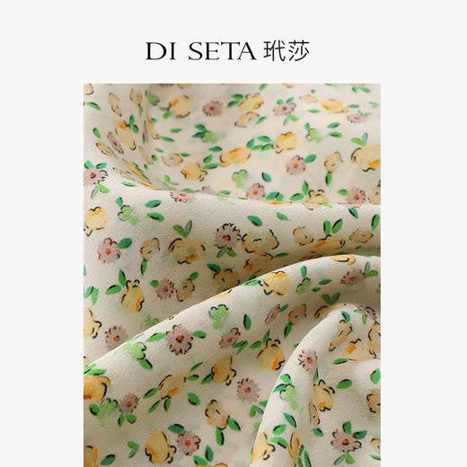 玳莎飘带领印花真丝衬衫女23春新款轻奢高级感优雅复古碎花上衣   DA31302 商品图3