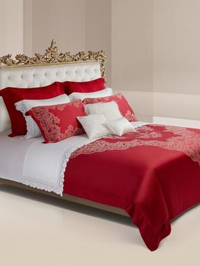 【6F】ROYALCOVER/罗卡芙欧式婚庆全棉长绒棉色织提花四件套 玫瑰波尔卡