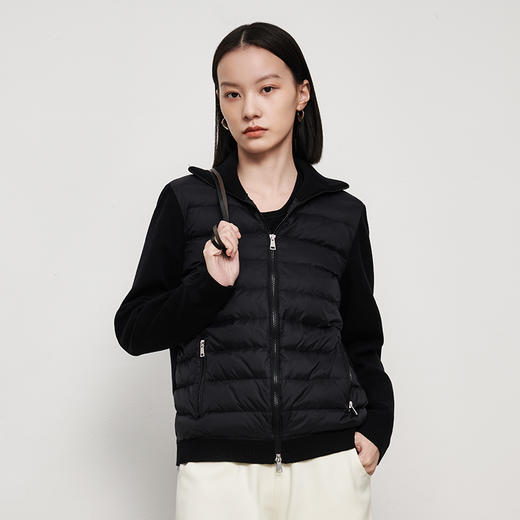 IN AND ON鱼骨轻薄羽绒服女夹克外套短款立领秋冬休闲开衫鹅绒服52570 商品图3