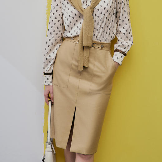 EITIE爱特爱春款时尚气质显瘦百搭包臀半身裙7306006 商品图4