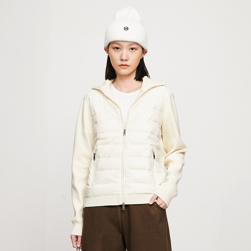 IN AND ON鱼骨轻薄羽绒服女夹克外套短款立领秋冬休闲开衫鹅绒服52570