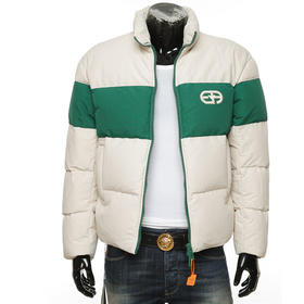 EMPORIO ARMANI 阿玛尼 男士刺绣徽标拉链羽绒服 米色 6L1BL7 1NKZZ 0105