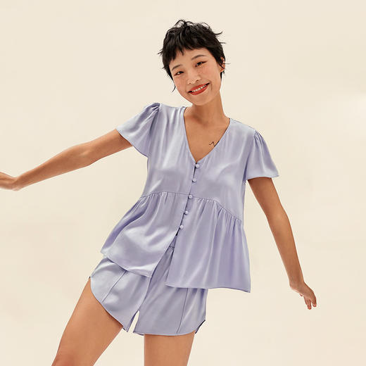 轻盈凉感  SANGLUO桑罗真丝睡衣套装  宽松娃娃衫宅家可外穿桑蚕丝家居服【本商品不支持使用优惠券】 商品图2
