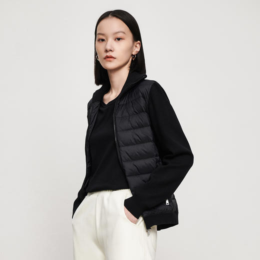 IN AND ON鱼骨轻薄羽绒服女夹克外套短款立领秋冬休闲开衫鹅绒服52570 商品图1