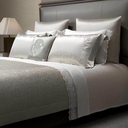 【6F】罗卡芙/惠谊现代新中式滑爽真丝丝绵绣花四件套 春庭月午 商品图1