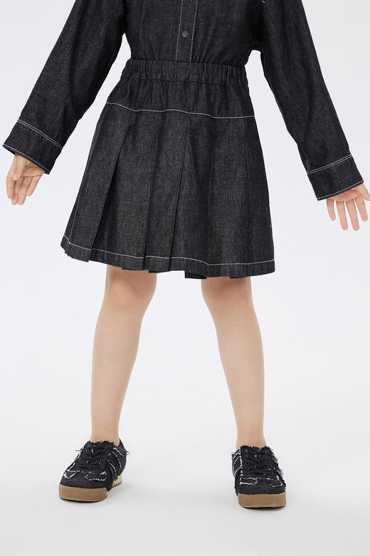 JNBY   23年春款  全棉牛仔质感中长款腰裙 1N1D11510 商品图0