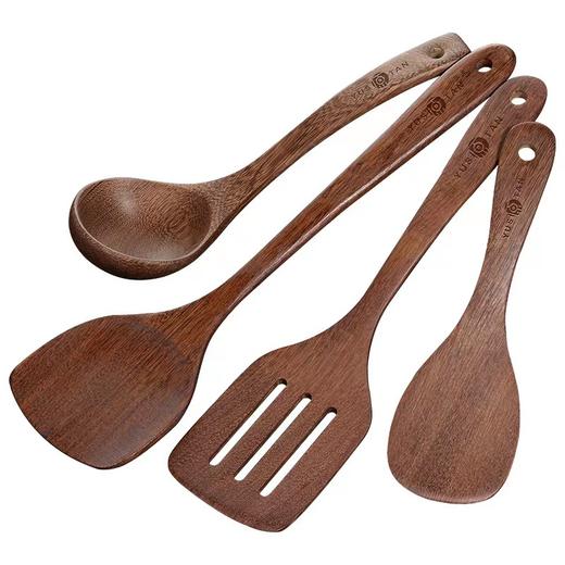 【无漆无蜡 耐高温】原森太整木鸡翅木勺铲套装 原木木勺子 实木木勺铲套装 商品图4