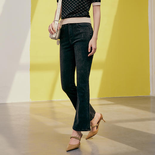 EITIE爱特爱春季新款时尚通勤休闲显瘦百搭牛仔裤7305015 商品图3