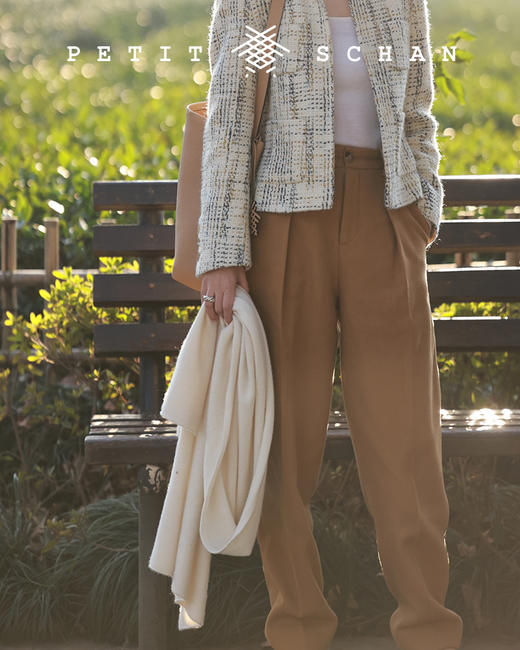 PETIT SCHAN小闪 CLO#178 Macchiatto 玛奇朵 纯羊毛斜纹锥形休闲裤萝卜裤 商品图4