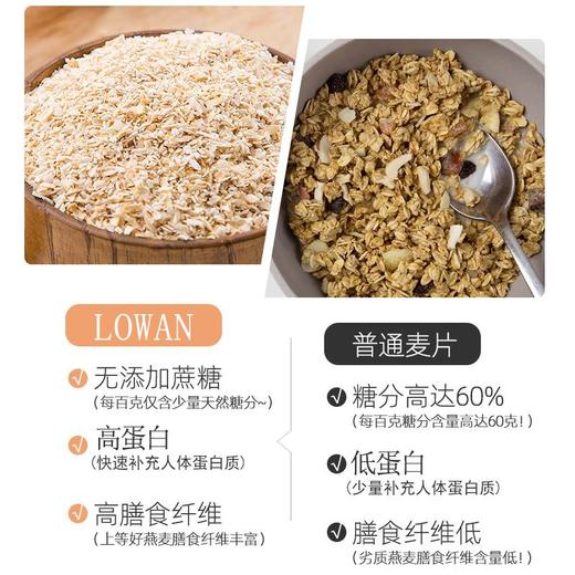 【性价比高！】LOWAN澳洲麦片1KG低糖高蛋白纯燕麦片高膳食纤维免煮燕麦早餐 商品图6