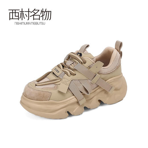 西村名物2023春季新款百搭时尚厚底老爹鞋舒适柔软休闲鞋12581 商品图1