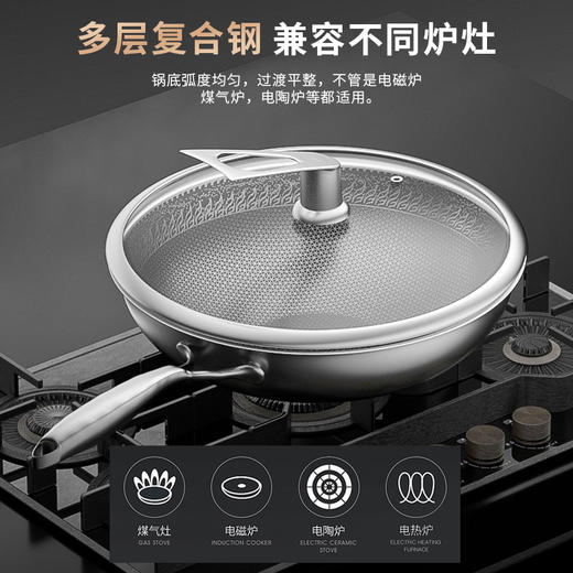 【克劳斯梅格】 32CM不锈钢蜂窝炒锅【国sir严选】 商品图3