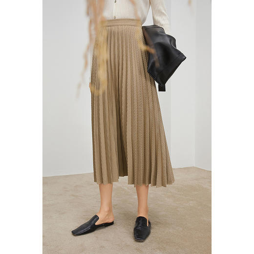 【商场同款】麦檬秋复古格纹百褶半身裙5C9141191 商品图2