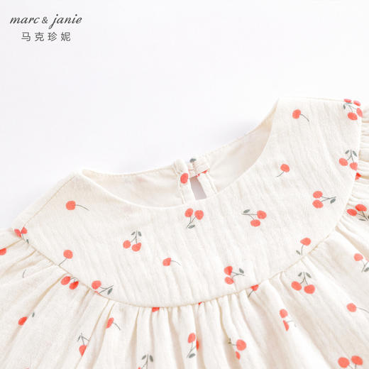 马克珍妮春装新款 女童田园风樱桃满印宽松连衣裙230156 商品图2