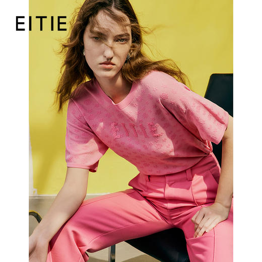 EITIE爱特爱春季新款显瘦舒适温柔套头针织衫7301004 商品图0