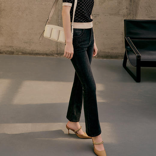 EITIE爱特爱春季新款时尚通勤休闲显瘦百搭牛仔裤7305015 商品图4