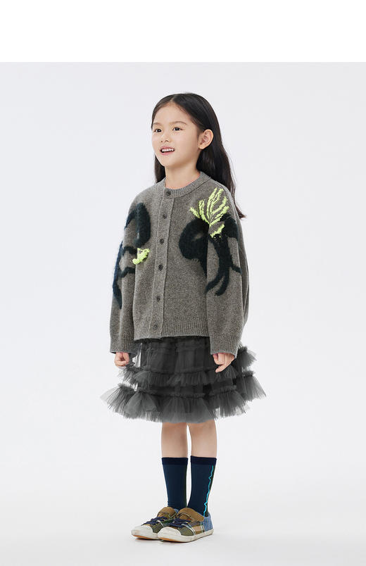 JNBY  23年春款  澳洲羊毛长款开襟毛衫  1N1314660 商品图4