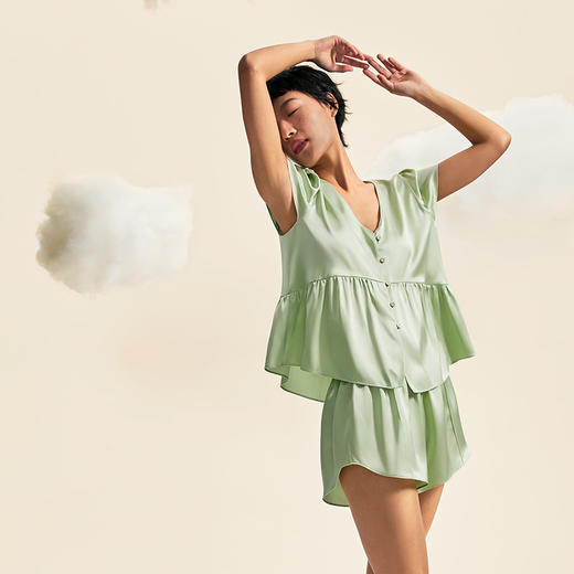 轻盈凉感  SANGLUO桑罗真丝睡衣套装  宽松娃娃衫宅家可外穿桑蚕丝家居服【本商品不支持使用优惠券】 商品图0