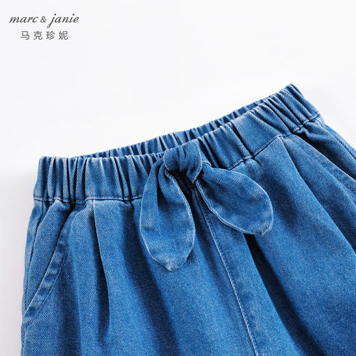 马克珍妮春夏新款 女童花边脚口牛仔七分裤 儿童裤子231110 商品图2