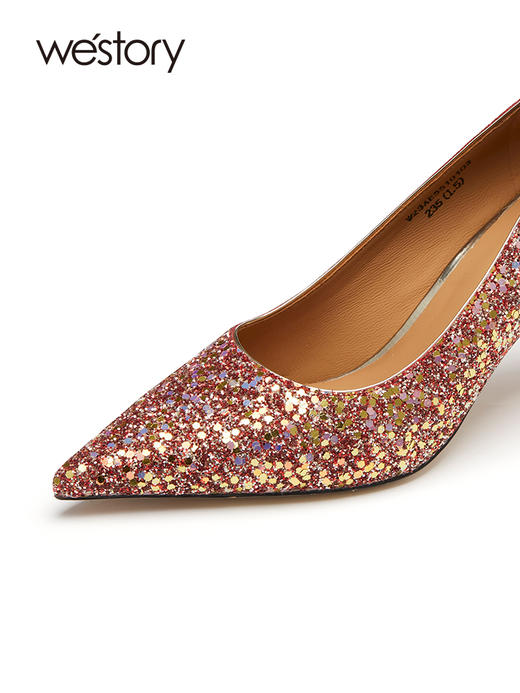 westory23年新新红色款婚鞋秀禾婚纱两穿法式新娘鞋女不累脚55101 商品图2