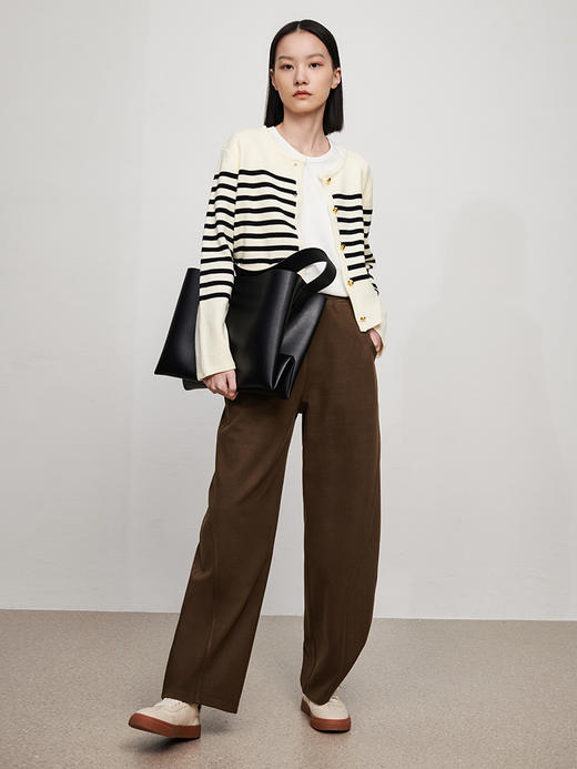 IN AND ON新款高腰阔腿裤女宽松休闲显高显瘦拖地长裤 商品图10