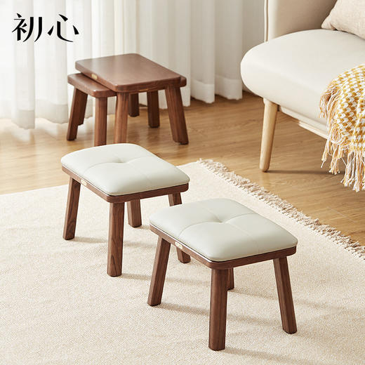 初心| 实木软包矮凳 商品图0