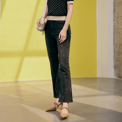 EITIE爱特爱春季新款时尚通勤休闲显瘦百搭牛仔裤7305015 商品图2