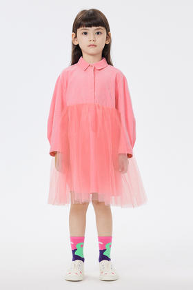 JNBY   23年春款  全棉衬衫拼接细沙长袖连衣裙   1N1G13930