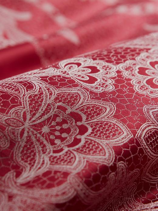 【6F】ROYALCOVER/罗卡芙欧式婚庆全棉长绒棉色织提花四件套 玫瑰波尔卡 商品图3