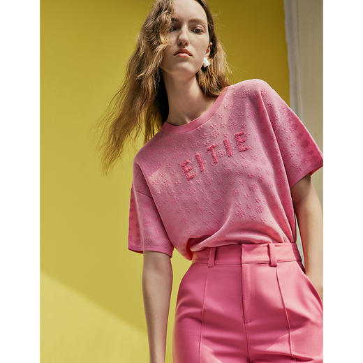 EITIE爱特爱春季新款显瘦舒适温柔套头针织衫7301004 商品图3