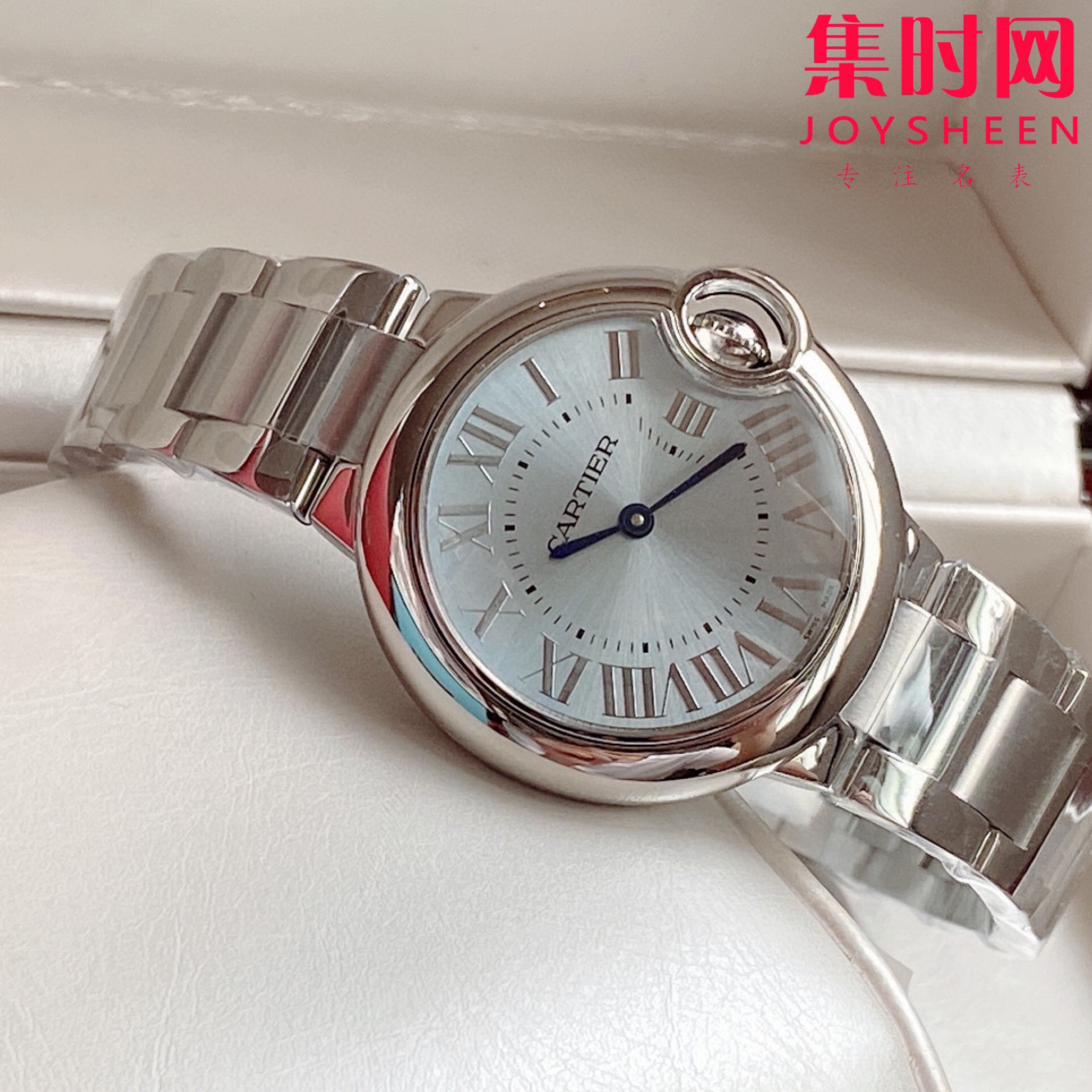 卡地亚v6蓝气球系列 冰蓝面33mm 女士腕表机芯:瑞士进口石英机芯 原装