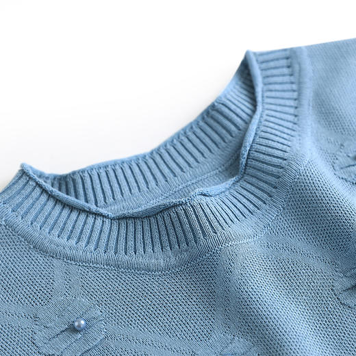 气质靛蓝！法式提花钉珠上衣+渐变压褶网纱裙两件套早春WLZD-2227412 商品图3